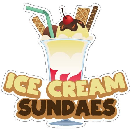 SIGNMISSION Ice Cream Sundaes Decal Concession Stand Food Truck Sticker, 8" x 4.5", D-DC-8 Ice Cream Sundaes19 D-DC-8 Ice Cream Sundaes19